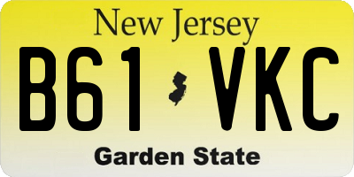 NJ license plate B61VKC