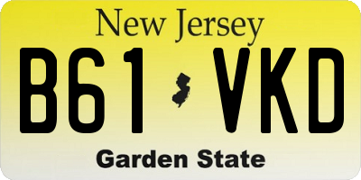 NJ license plate B61VKD