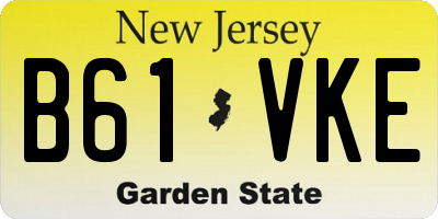 NJ license plate B61VKE