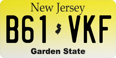 NJ license plate B61VKF