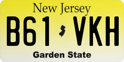 NJ license plate B61VKH