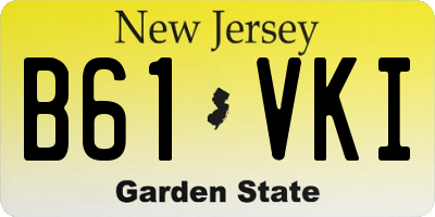 NJ license plate B61VKI