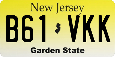 NJ license plate B61VKK