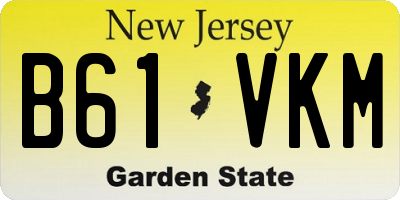 NJ license plate B61VKM