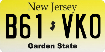 NJ license plate B61VKO