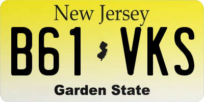 NJ license plate B61VKS