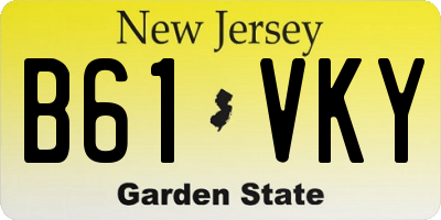 NJ license plate B61VKY