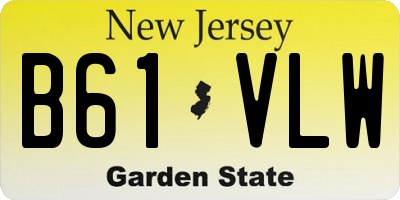 NJ license plate B61VLW