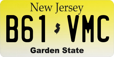 NJ license plate B61VMC