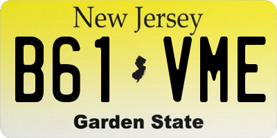 NJ license plate B61VME