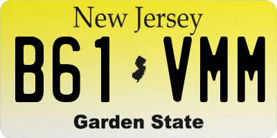 NJ license plate B61VMM