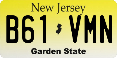 NJ license plate B61VMN