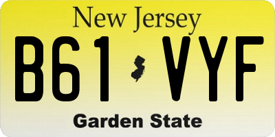 NJ license plate B61VYF