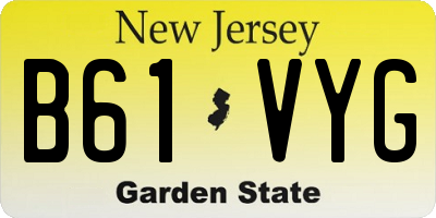NJ license plate B61VYG