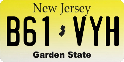 NJ license plate B61VYH