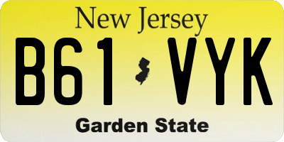 NJ license plate B61VYK
