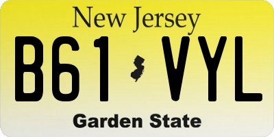 NJ license plate B61VYL