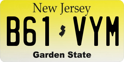 NJ license plate B61VYM