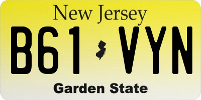 NJ license plate B61VYN