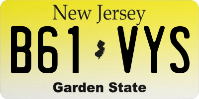 NJ license plate B61VYS