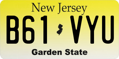 NJ license plate B61VYU