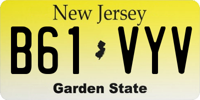 NJ license plate B61VYV