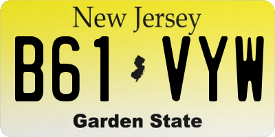NJ license plate B61VYW