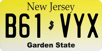 NJ license plate B61VYX
