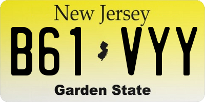 NJ license plate B61VYY