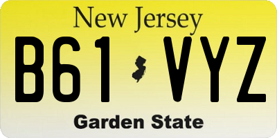 NJ license plate B61VYZ