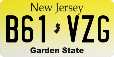 NJ license plate B61VZG