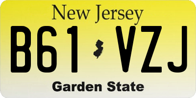 NJ license plate B61VZJ