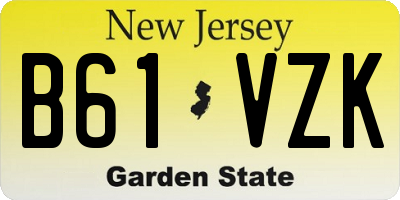 NJ license plate B61VZK