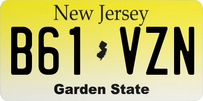 NJ license plate B61VZN