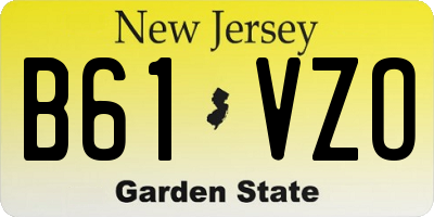 NJ license plate B61VZO