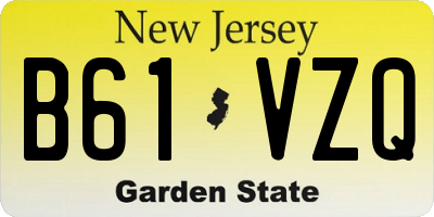 NJ license plate B61VZQ