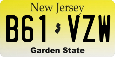 NJ license plate B61VZW