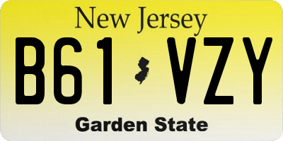 NJ license plate B61VZY