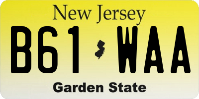 NJ license plate B61WAA