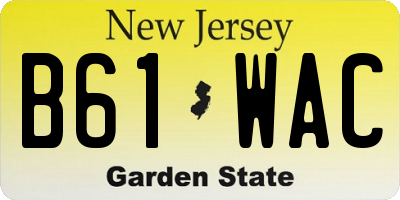 NJ license plate B61WAC