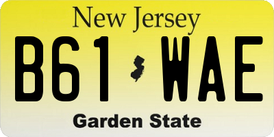 NJ license plate B61WAE