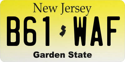 NJ license plate B61WAF
