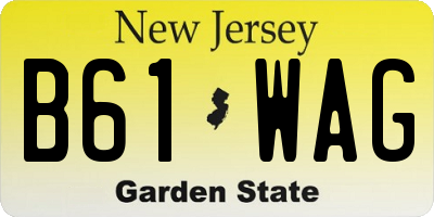 NJ license plate B61WAG