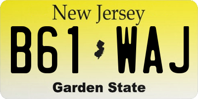 NJ license plate B61WAJ