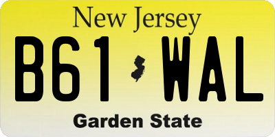NJ license plate B61WAL