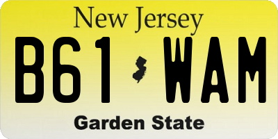 NJ license plate B61WAM