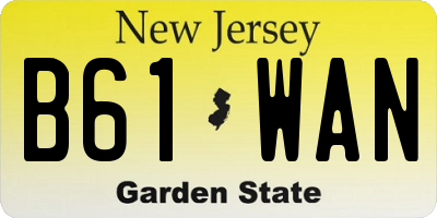 NJ license plate B61WAN