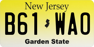 NJ license plate B61WAO