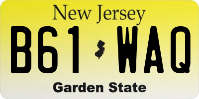 NJ license plate B61WAQ