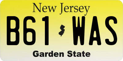 NJ license plate B61WAS